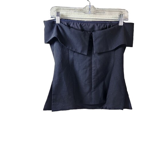 Babaton Aritzia Size 10 Black Off Strapless Corset Top Bustier Peplum Cropped - Picture 4 of 8